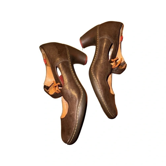 Camper Mary Jane Brown Leather Heels Size 38/8 - Picture 5 of 7